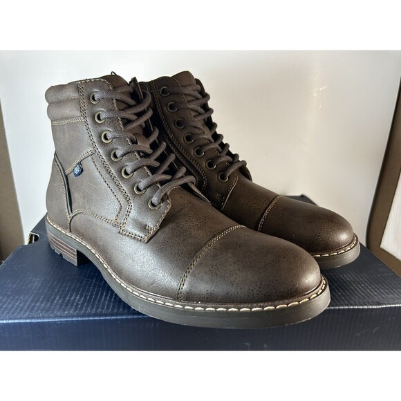 CHAPS - SIZE: 7.5 - Men\'s Brown Lace Up City Boots W/Comfort Footbed - NEW!
